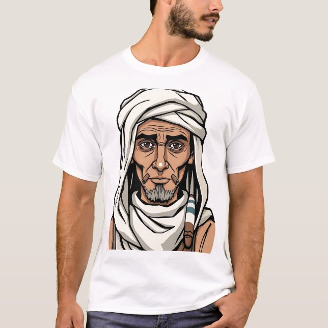 T-shirt Illustration du visage artistique égyptien (Devant)