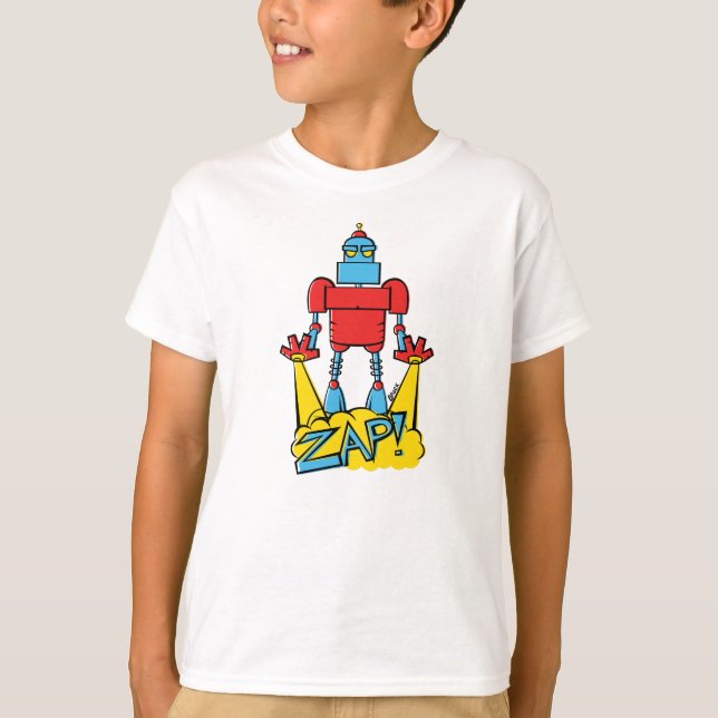 T-shirt Illustration du zapping d'un robot (Devant)