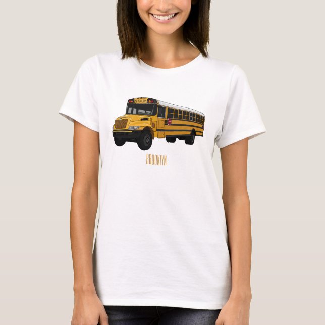 T-shirt Illustration d'un autobus scolaire (Devant)