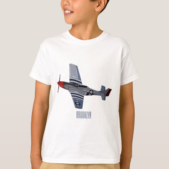 T-shirt Illustration d'un avion de chasse-bombardier (Devant)