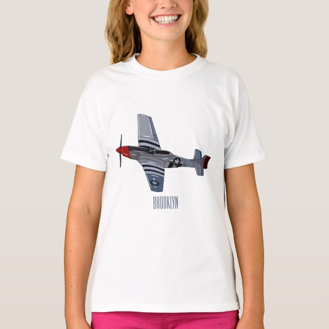 T-shirt Illustration d'un avion de chasse-bombardier (Devant)