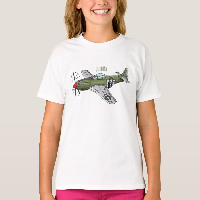 T-shirt Illustration d'un avion militaire (Devant)