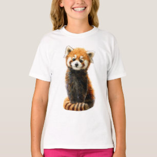 T-shirt Illustration d'un bébé panda roux duveteux pour en
