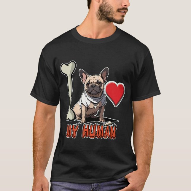 T-shirt illustration d'un bulldog français (Devant)