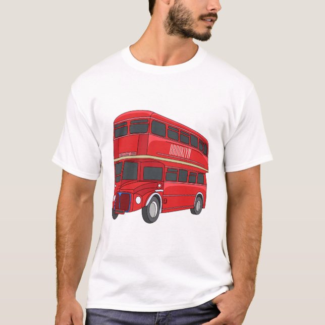 T-shirt Illustration d'un bus à deux étages (Devant)