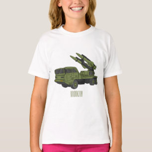 T-shirt Illustration d'un camion de missiles militaires