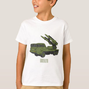 T-shirt Illustration d'un camion de missiles militaires