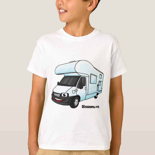 T-shirt Illustration d'un campervan heureux (Devant)
