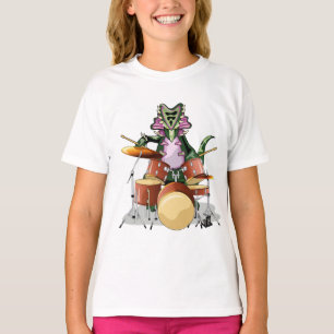 T-shirt Illustration D'Un Chasmosaurus Jouant Aux Tambours