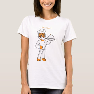 T-shirt Illustration d'un chef tigre drôle et mignon