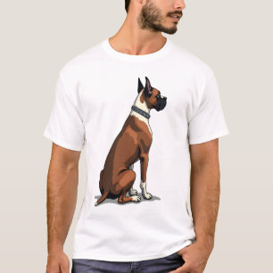 T-shirt Illustration d'un chien Boxer vintage vu de derriè