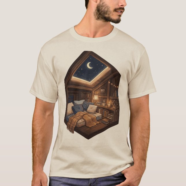 T-shirt Illustration d'un coin de lecture confortable dans (Devant)