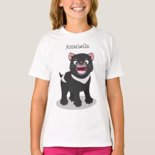 T-shirt Illustration d'un diable de Tasmanie affamé