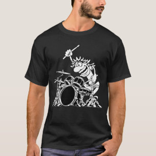 T-shirt Illustration d'un drummer fou