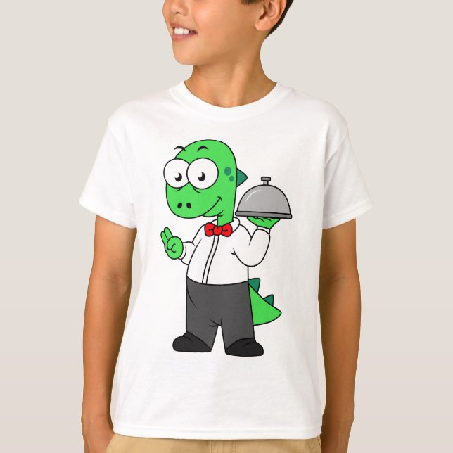T-shirt Illustration D'Un Gardien Alimentaire Tyrannosauru (Devant)