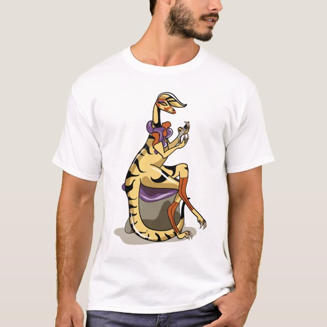 T-shirt Illustration D'Un Iguanodon Qui Polit Ses Ongles. (Devant)