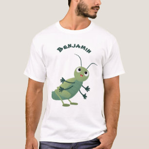 T-shirt Illustration d'un insecte du cricket vert mou