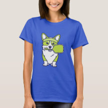 Illustration d'un joueur de pickleball Corgi migno