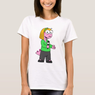 T-shirt Illustration D'Un Journaliste D'Allosaurus News.