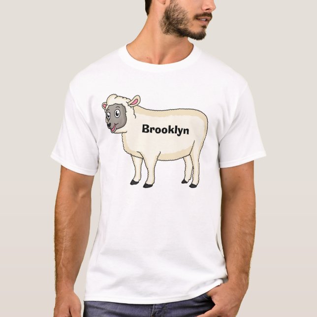 T-shirt Illustration d'un mouton joyeux (Devant)