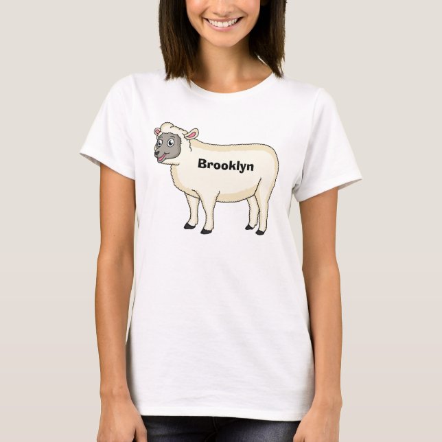 T-shirt Illustration d'un mouton joyeux (Devant)