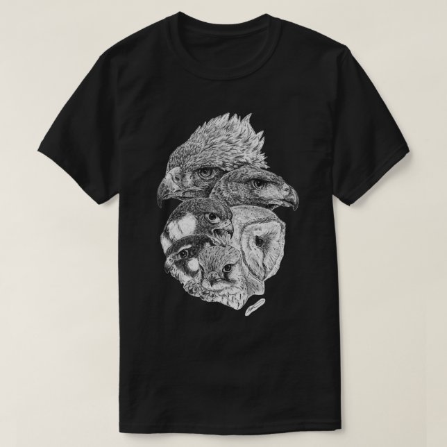 T-shirt Illustration d'un oiseau de proie (Design devant)