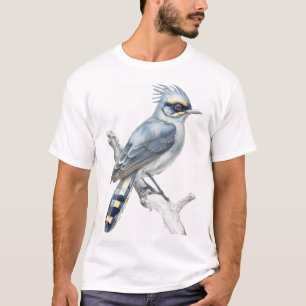 T-shirt Illustration d'un oiseau rare gris et blanc – Élég