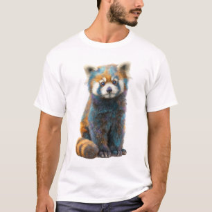 T-shirt Illustration d'un panda roux nébuleuse cosmique po