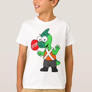 T-shirt Illustration D'Un Parasaurolophus Traffic Enforcer