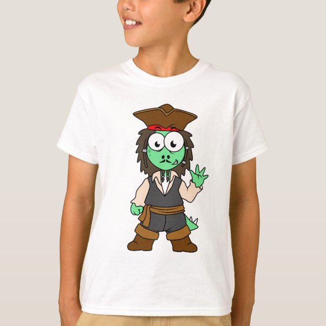 T-shirt Illustration D'Un Pirate De Stegosaurus, Jack Spar (Devant)