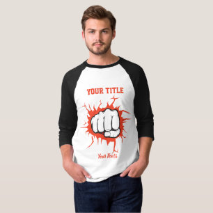 T-shirt Illustration d'un poing serré perçant un mur