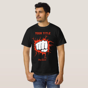 T-shirt Illustration d'un poing serré perçant un mur