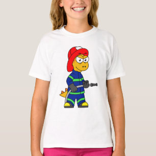 T-shirt Illustration D'Un Pompier Tyrannosaurus Rex.