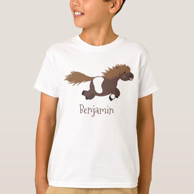 T-shirt Illustration d'un poney de Shetland mignon (Devant)