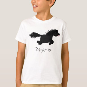 T-shirt Illustration d'un poney de Shetland mignon