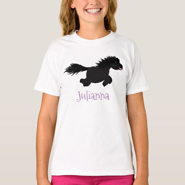 T-shirt Illustration d'un poney de Shetland mignon (Devant)