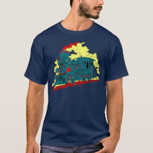 T-shirt Illustration d'un train de Locomotive à vapeur