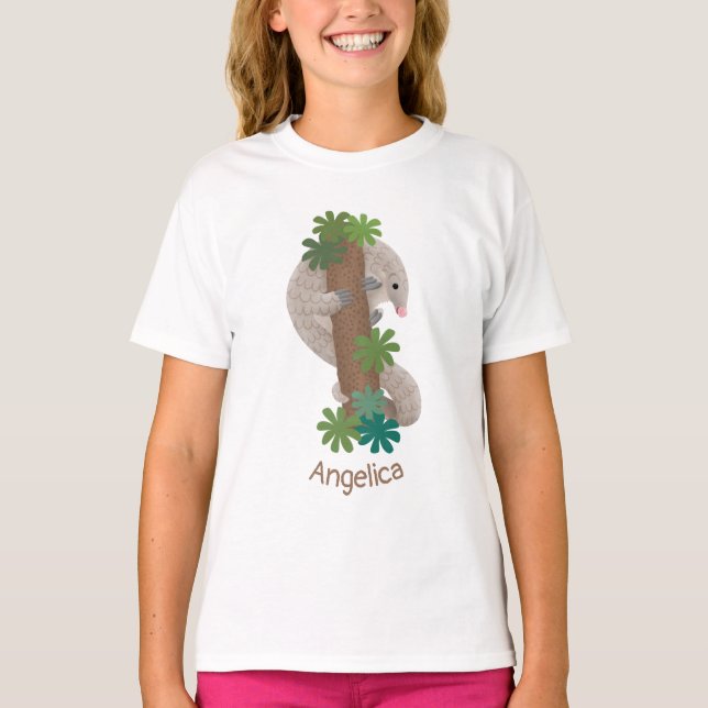 T-shirt Illustration d'une anteure de pangolin mignonne (Devant)