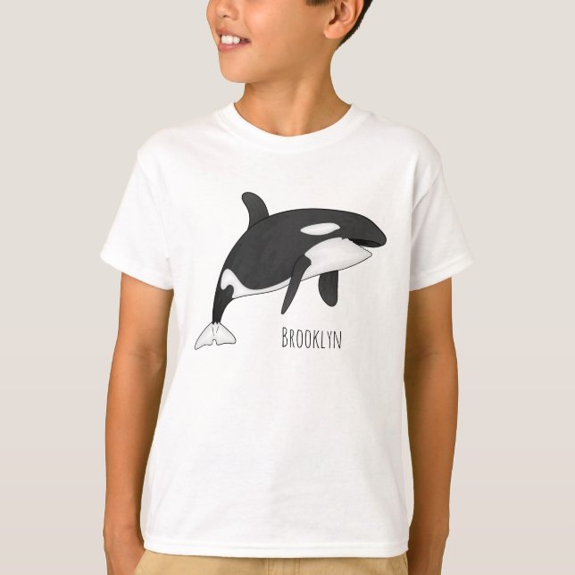 T-shirt Illustration d'une baleine tueuse (Devant)