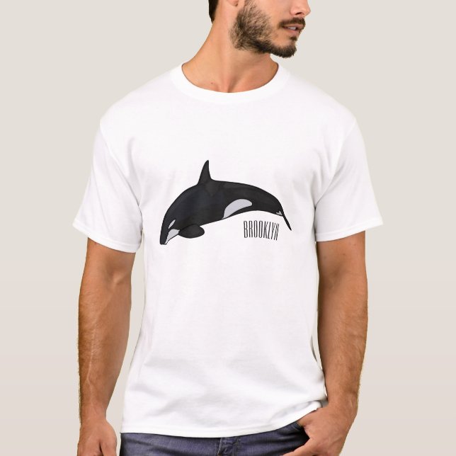 T-shirt Illustration d'une baleine tueuse (Devant)