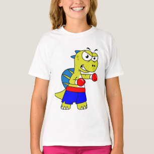 T-shirt Illustration D'Une Boxe De Spinosaurus.