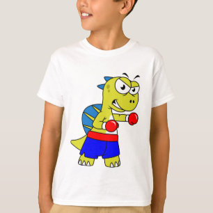 T-shirt Illustration D'Une Boxe De Spinosaurus.