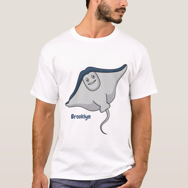 T-shirt Illustration d'une caricature de poisson stingray (Devant)
