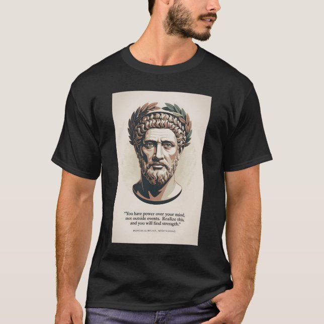 T-shirt Illustration d'une citation des Méditations de Mar (Devant)