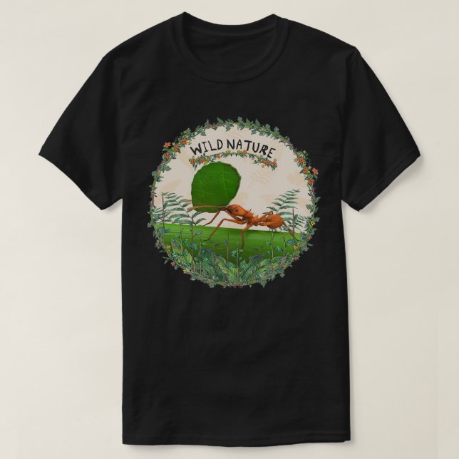 T-shirt Illustration d'une fourmi coupante (Design devant)