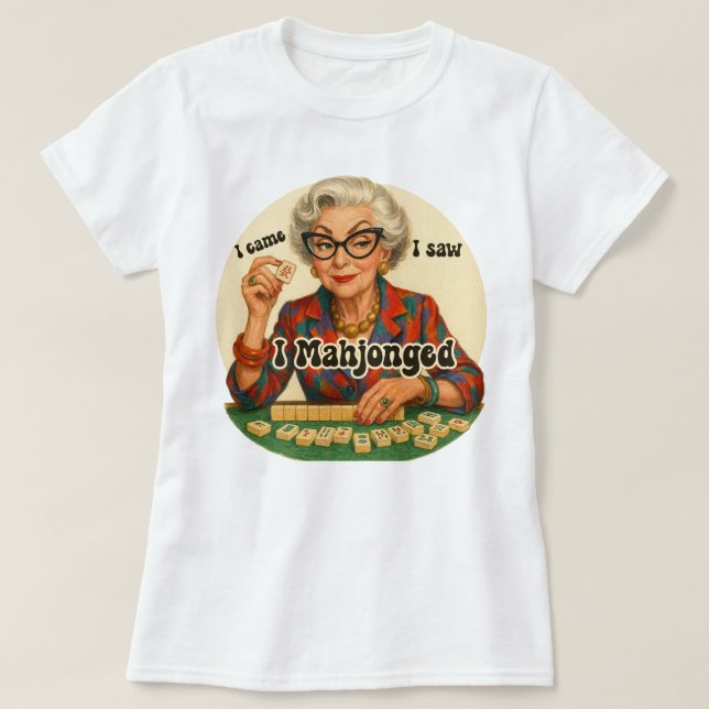 T-shirt illustration d'une grand-mère joueuse de M (Design devant)
