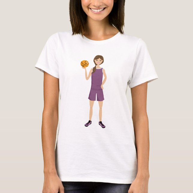T-shirt Illustration d'une jolie fille de basket-ball (Devant)