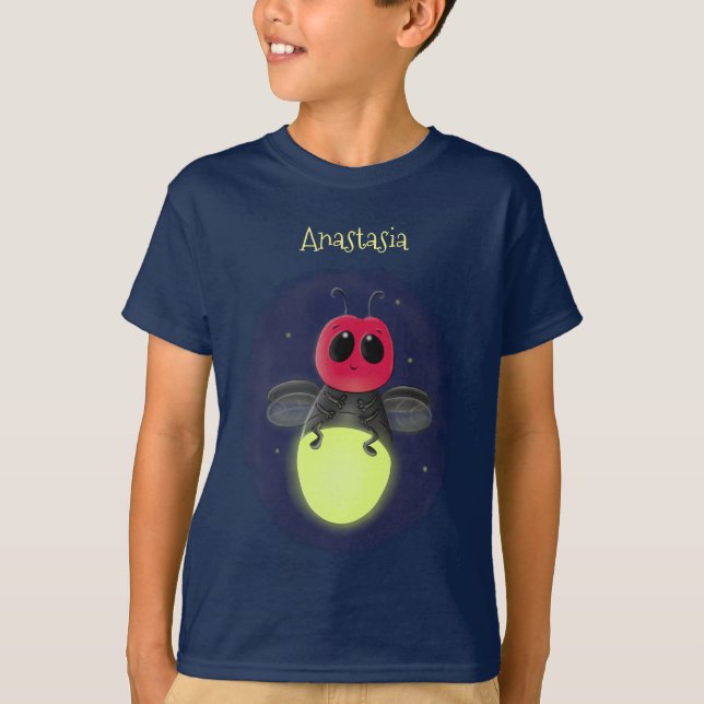 T-shirt Illustration d'une luciole à éclair mignon (Devant)