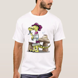 T-shirt Illustration D'Une Pensée De Poète Raptor Caricatu