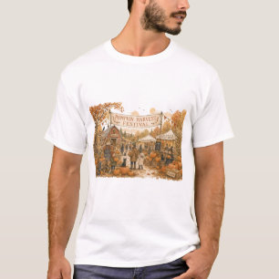 T-shirt Illustration d'une scène de fête de la récolte de